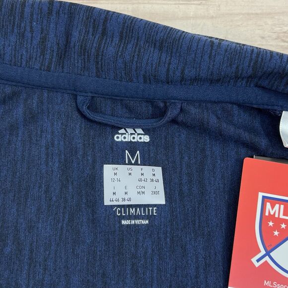 Adidas Climalite Chicago Fire MLS Womens Medium Blue Pullover 1/4 Zip Jacket - Picture 5 of 14